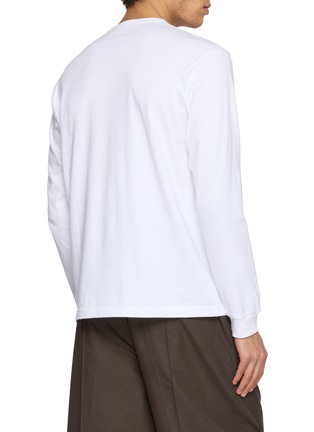Back View - Click To Enlarge - COMME DES GARÇONS HOMME - Long Sleeve Logo Print Cotton Jersey T-shirt