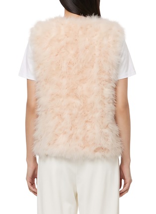 Back View - Click To Enlarge - YVES SALOMON - Feather-Trim Crewneck Gilet