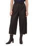 Main View - Click To Enlarge - YVES SALOMON - Elasticated Drawstring Cropped Leather Pants