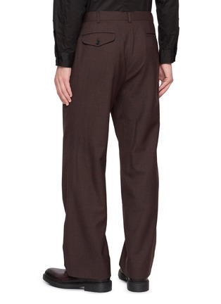Back View - Click To Enlarge - COMME DES GARÇONS HOMME DEUX - Pleated Straight Leg Wool Melange Pants