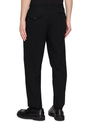 Back View - Click To Enlarge - COMME DES GARÇONS HOMME DEUX - Lamé Stripe Herringbone Pants