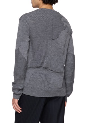 Back View - Click To Enlarge - COMME DES GARÇONS HOMME DEUX - Patchwork Knit Wool Sweater