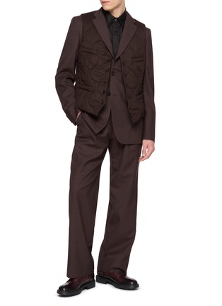 Figure View - Click To Enlarge - COMME DES GARÇONS HOMME DEUX - Single Breasted Wool Melange Blazer
