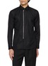 COMME DES GARÇONS HOMME DEUX Long Sleeve Asymmetric Zip Cotton Poplin Shirt