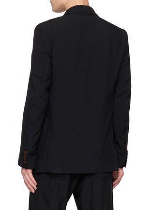 Back View - Click To Enlarge - COMME DES GARÇONS HOMME DEUX - Single Breasted Contrast Button Oxford Blazer