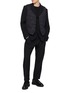 Figure View - Click To Enlarge - COMME DES GARÇONS HOMME DEUX - Single Breasted Contrast Button Oxford Blazer