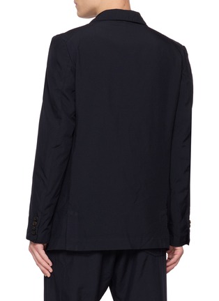 Back View - Click To Enlarge - COMME DES GARÇONS HOMME DEUX - Single Breasted Contrast Button Oxford Blazer