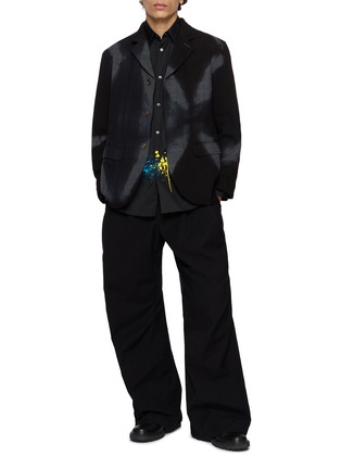 Figure View - Click To Enlarge - COMME DES GARÇONS SHIRT - Paint Splatter Hem Cotton Poplin Shirt