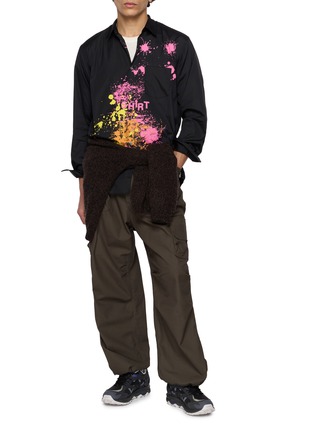Figure View - Click To Enlarge - COMME DES GARÇONS SHIRT - Front Paint Splatter Cotton Poplin Shirt