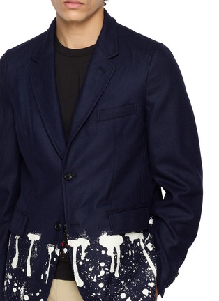  - COMME DES GARÇONS SHIRT - Paint Drip Hem Single Breasted Blazer