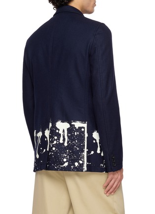 Back View - Click To Enlarge - COMME DES GARÇONS SHIRT - Paint Drip Hem Single Breasted Blazer