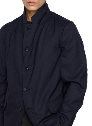  - COMME DES GARÇONS SHIRT - Gathered Back Herringbone Single Breasted Blazer