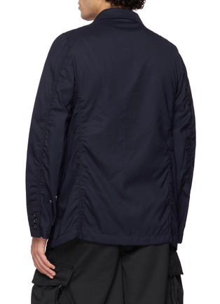 Back View - Click To Enlarge - COMME DES GARÇONS SHIRT - Gathered Back Herringbone Single Breasted Blazer