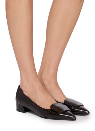 Figure View - Click To Enlarge - EQUIL - 22 Block Heel Leather Pumps