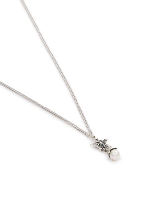 Detail View - Click To Enlarge - EMANUELE BICOCCHI - Rose Cross Small Pearl Sterling Silver Necklace