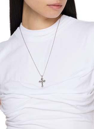 Front View - Click To Enlarge - EMANUELE BICOCCHI - Small Avelli Cross Sterling Silver Necklace