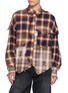 KHOKI Vintage Effect Patchwork Chequered Shirt
