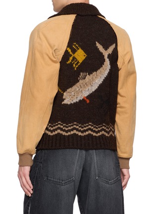 Back View - Click To Enlarge - KHOKI - Fish Intarsia Zip Up Knit Sweater