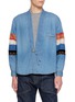 KHOKI Patchwork Sleeve Cotton Denim Overshirt