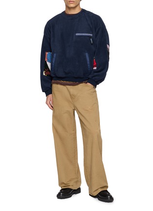 Figure View - Click To Enlarge - KHOKI - Quilted Patchwork Fleece Sweater