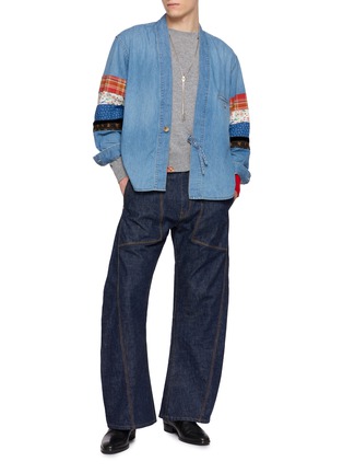 Figure View - Click To Enlarge - KHOKI - 3D Cut Cotton Denim Jeans
