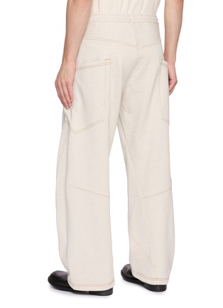 Back View - Click To Enlarge - KHOKI - 3D Cut Drawstring Waistband Cotton Sweatpants