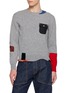 KHOKI Vintage-Finished Patchwork Wool Cashmere Knit Sweater