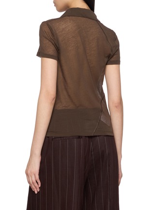 Back View - Click To Enlarge - HELMUT LANG - Twisted Sheer Polo Shirt