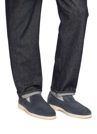 Figure View - Click To Enlarge - DOUCAL'S - Apron-Toe Suede Loafers