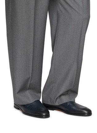 Figure View - Click To Enlarge - DOUCAL'S - Adler Grained Leather Penny Loafers