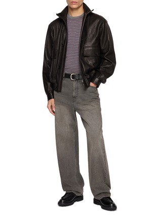 Figure View - Click To Enlarge - AURALEE - Striped Wool Jersey T-shirt