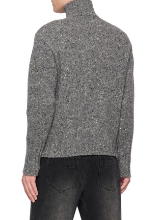 Back View - Click To Enlarge - AURALEE - Tweed Turtleneck Knit Top