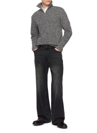 Figure View - Click To Enlarge - AURALEE - Tweed Turtleneck Knit Top
