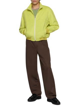 Figure View - Click To Enlarge - AURALEE - Stand Collar Silk Fleece Zip Blouson