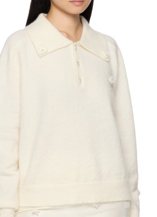  - ATELIER EDITION - Floral Beaded Collared Knit Sweater