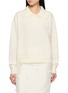 ATELIER EDITION Floral Beaded Collared Knit Sweater