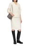 Figure View - Click To Enlarge - ATELIER EDITION - Floral Beaded Collared Knit Sweater