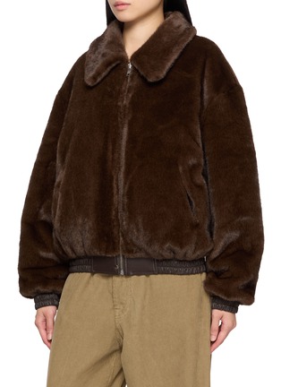 Detail View - Click To Enlarge - ATELIER EDITION - Reversible Fur Collar Leather Jacket