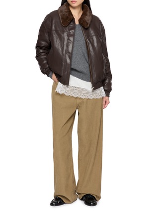 Figure View - Click To Enlarge - ATELIER EDITION - Reversible Fur Collar Leather Jacket
