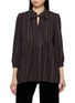EPINGLER Tie Neck Tuck Blouse