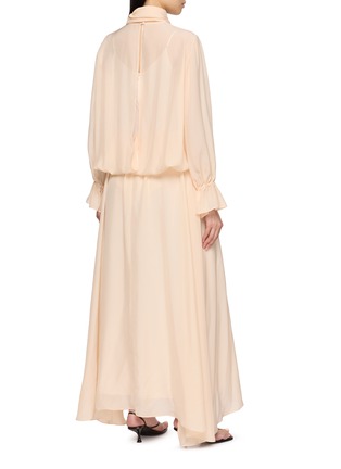 Back View - Click To Enlarge - LA MAISON JADE - Scarf Neck Tie Waist Maxi Dress