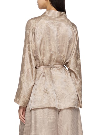 Back View - Click To Enlarge - LA MAISON JADE - Hand-Beaded Jacquard Wrap Coat