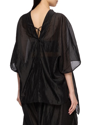 Back View - Click To Enlarge - LA MAISON JADE - Crinkled V-Neck Wrap Jacket