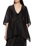 LA MAISON JADE Crinkled V-Neck Wrap Jacket