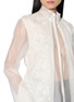 - LA MAISON JADE - Floral Embroidered Silk Organza Faux Two-Piece Shirt