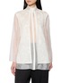 LA MAISON JADE Floral Embroidered Silk Organza Faux Two-Piece Shirt