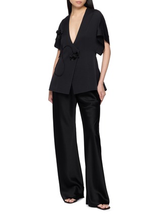Figure View - Click To Enlarge - LA MAISON JADE - Floral Embellished V-neck Jacket