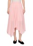LA MAISON JADE Irregular Hem Silk Midi Skirt