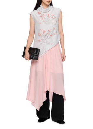 Figure View - Click To Enlarge - LA MAISON JADE - Irregular Hem Silk Midi Skirt