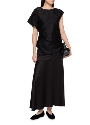 Figure View - Click To Enlarge - LA MAISON JADE - Floral Embroidered Off Shoulder Silk Cotton Top